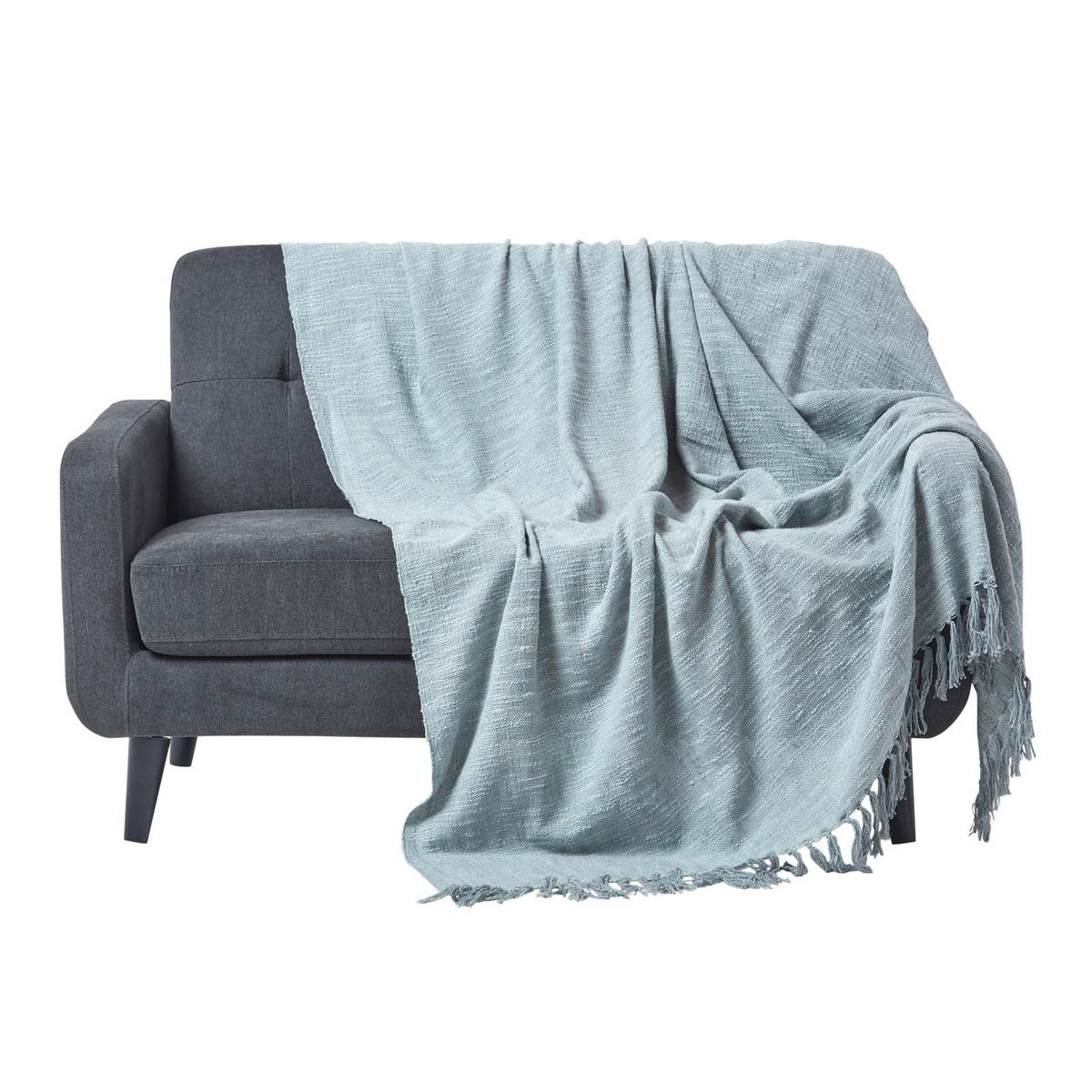 ÜBERWURF Nirvana Slub 225/255 cm, 100% Baumwolle - Grau, Textil (225/225cm) - Homescapes