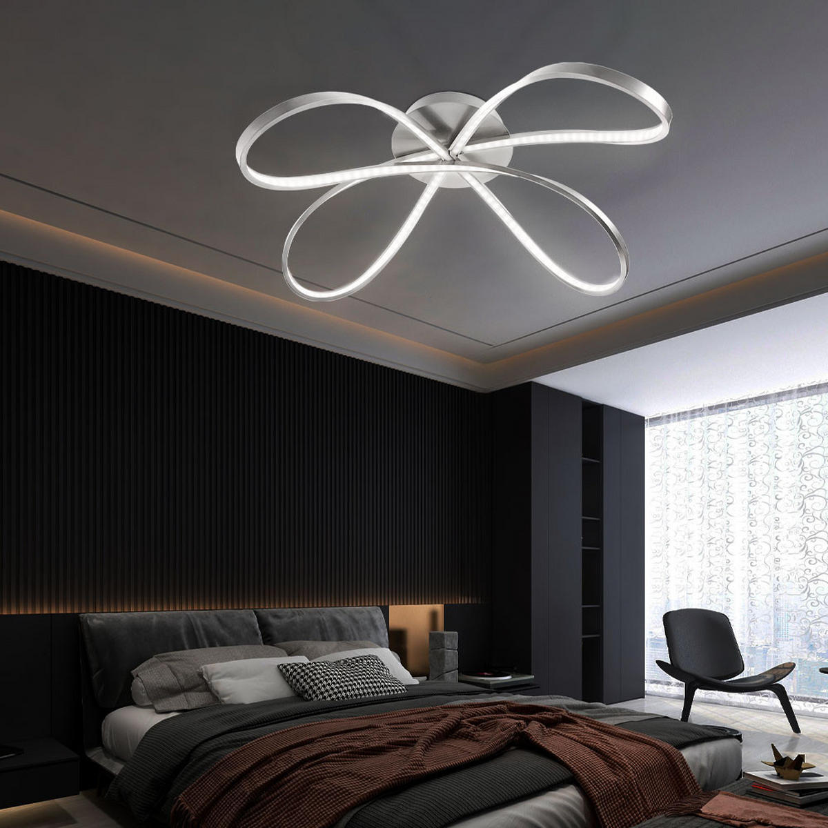 LED DECKENLEUCHTE Metall Silber - Silberfarben, Metall (75/65/23cm) - Globo Lighting