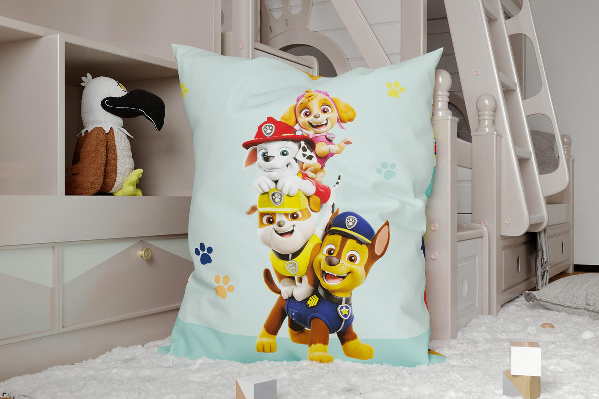 KINDER-SITZSACK - Paw Patrol_2 - Türkis/Weiß, Textil (100/25/135cm) - Green Bean