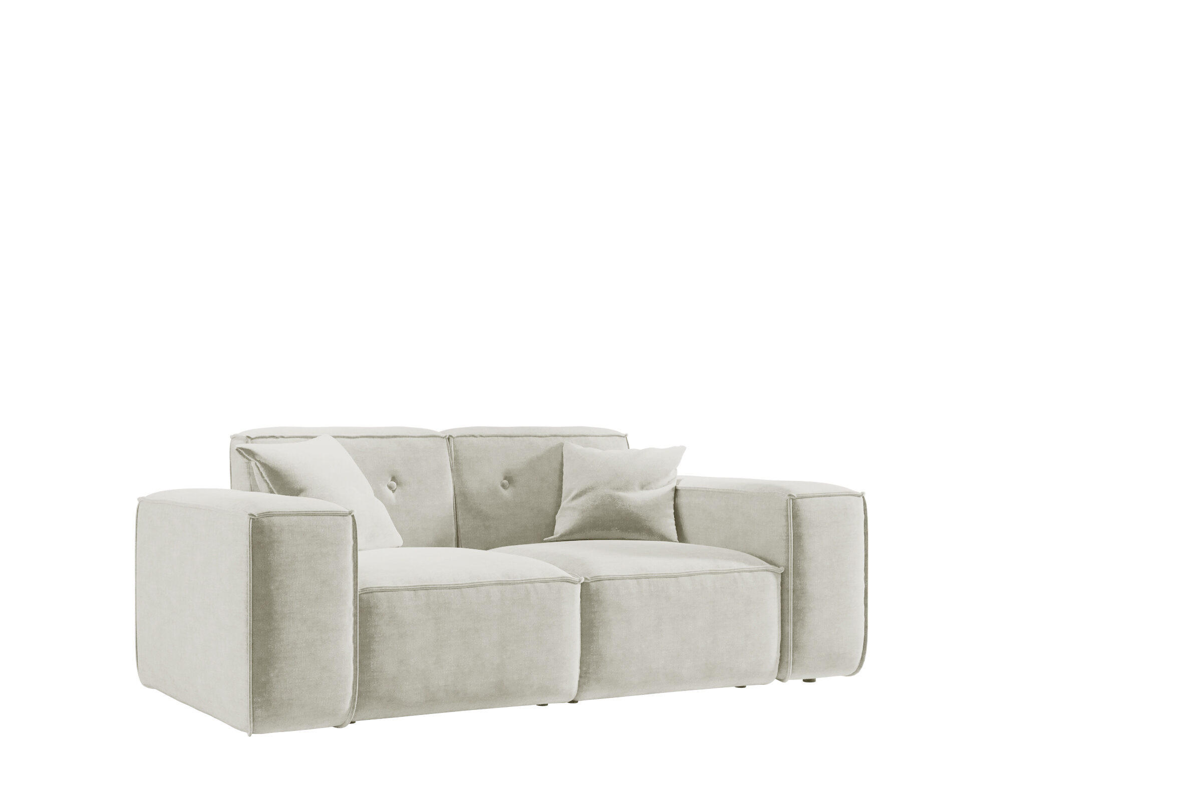 SOFA Zweisitzer Pula Stoff Perfect Harmony Beige - Beige, Holz (186/73/88cm)