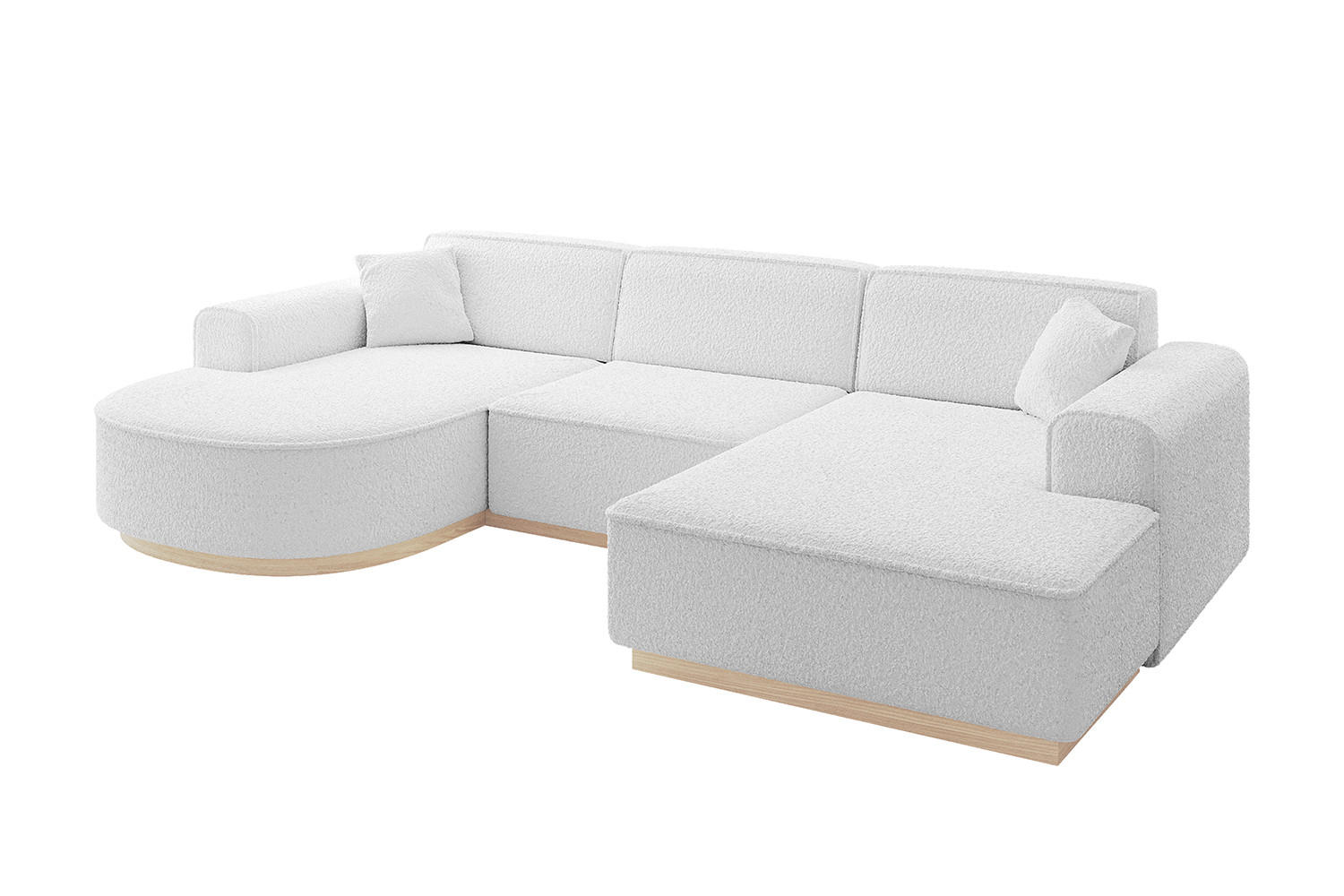 WOHNLANDSCHAFT ARRIO-U1 303x171x83 cm Weiß - Weiß, Holzwerkstoff/Textil (303/83/171cm) - ALTDECOR