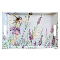 TABLETT Elfe, rechteckige Serviertablett mit Griff 38x27 cm - Lila, Kunststoff (27/3/38cm) - Lashuma