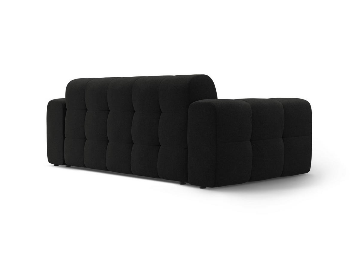 SOFA Kendal aus strukturiertem Stoff schwarz 3 Sitzplätze - Schwarz, Textil (103/79/222cm) - Micadoni