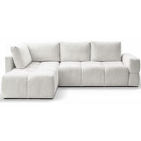 ECKSOFA Taremi mit Chenillebezug Weiß, beidseitig - Schwarz/Weiß, Textil (267/185cm) - Selsey