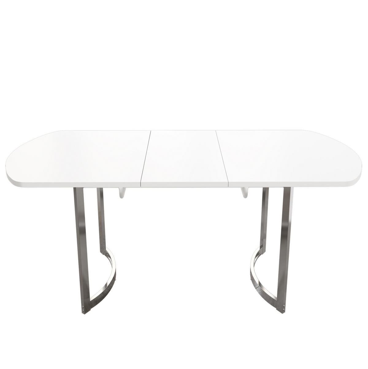 JEDILNA miza 140/180 x 80 cm raztegljiva, klasičen dizajn, srebrne kovinske noge, Bela - bela, leseni material (180/80/75.5cm) - Redom
