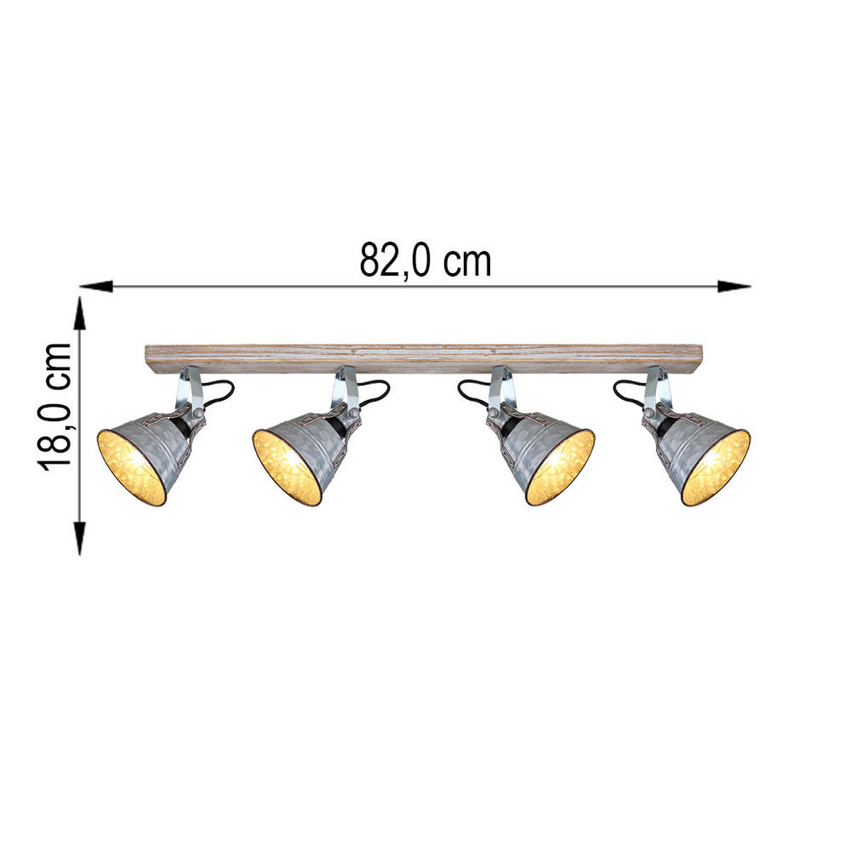 LED DECKENLEUCHTE GÜNTHER Metall Silber - Silberfarben, Metall (82/17.5/18cm)