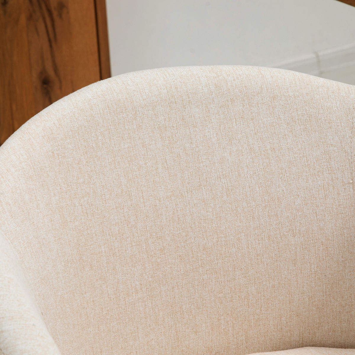 ESSZIMMERSTÜHLE 2er Set Küchenstuhl mit Rückenlehne, Leinen-Optik, Beige - Beige/Naturfarben, Holz/Textil (55/74/56cm) - HOMCOM