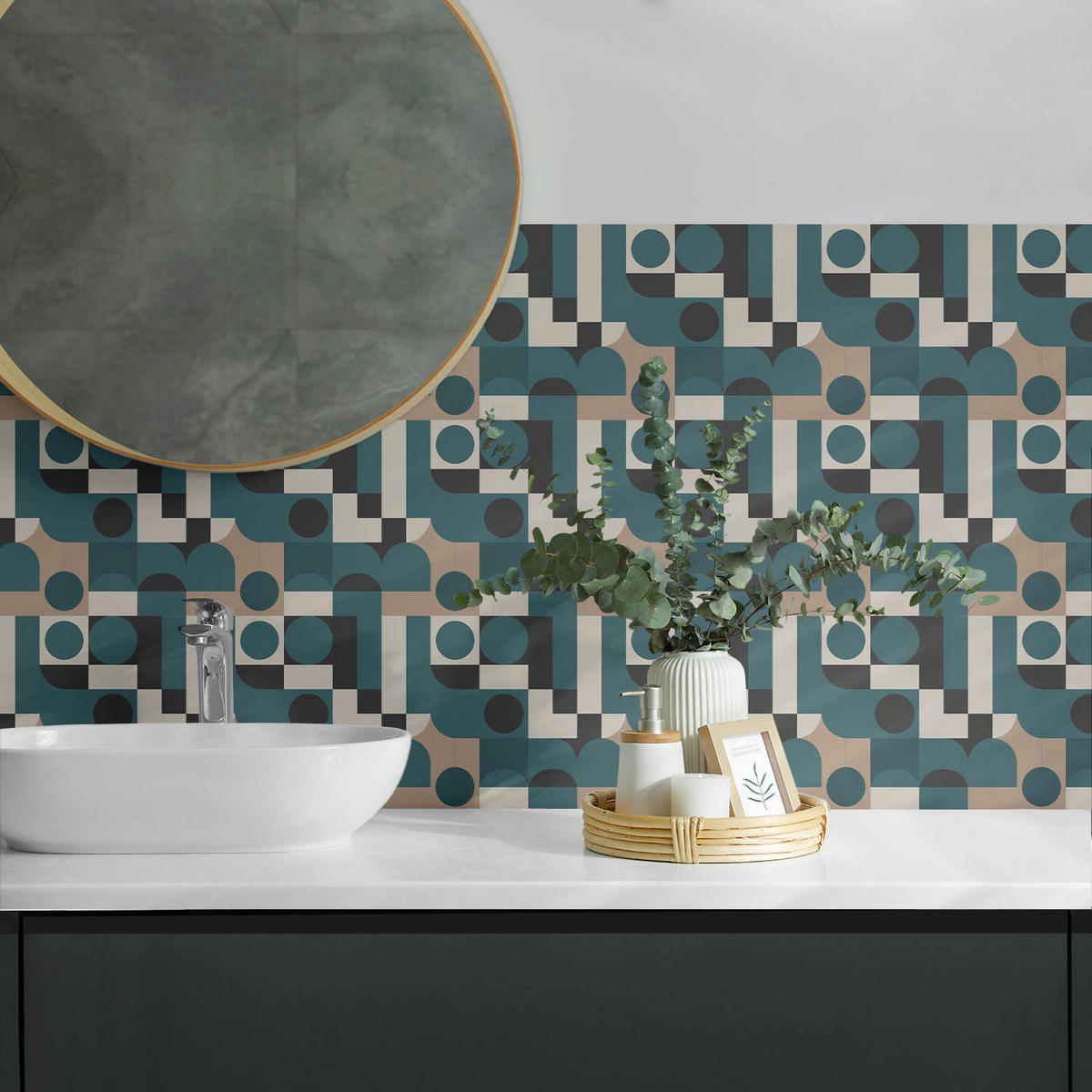 WANDPANEEL 10x 40x20 cm selbstklebend Modula - Türkis, Kunststoff (20/1.6/40cm) - Wallfluent