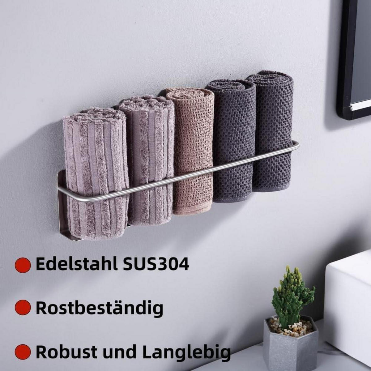 HANDTUCHHALTER Edelstahl Gebürstet 40 cm - Multicolor, Metall (7/9/40cm)