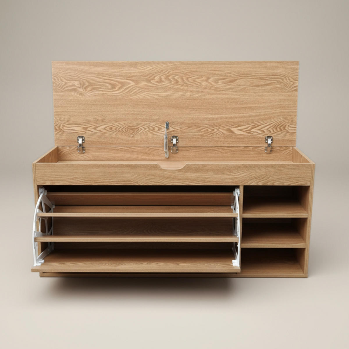 SCHUHSCHRANK Gradia 100/34/50 cm Sitzfläche ausziehbar - Braun, Holzwerkstoff (34/50/100cm) - BOXIMO