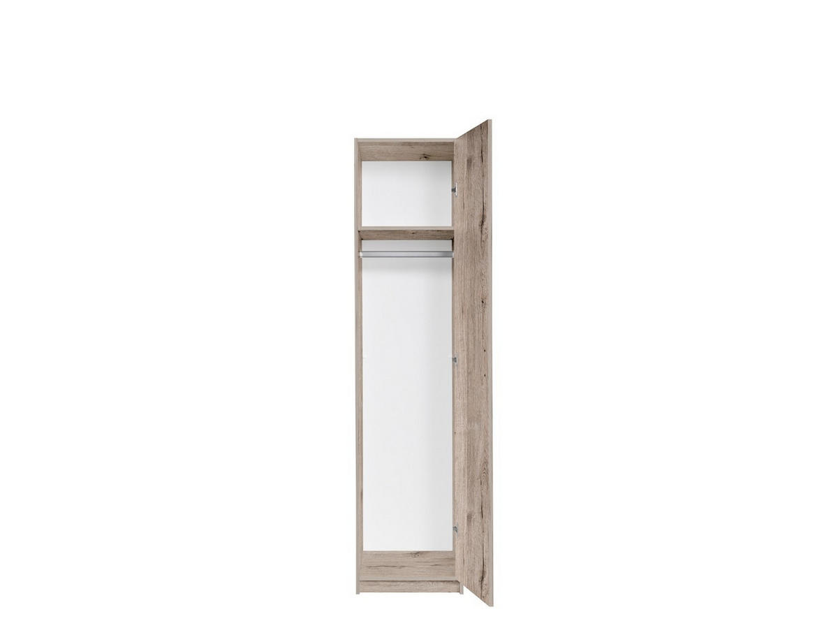 DREHTÜRENSCHRANK LUGERN 44,6/197,6/53,6cm 1-türig Eiche Wellington - Eichefarben, Holzwerkstoff (44.6/197.6/53.6cm) - MASSENO