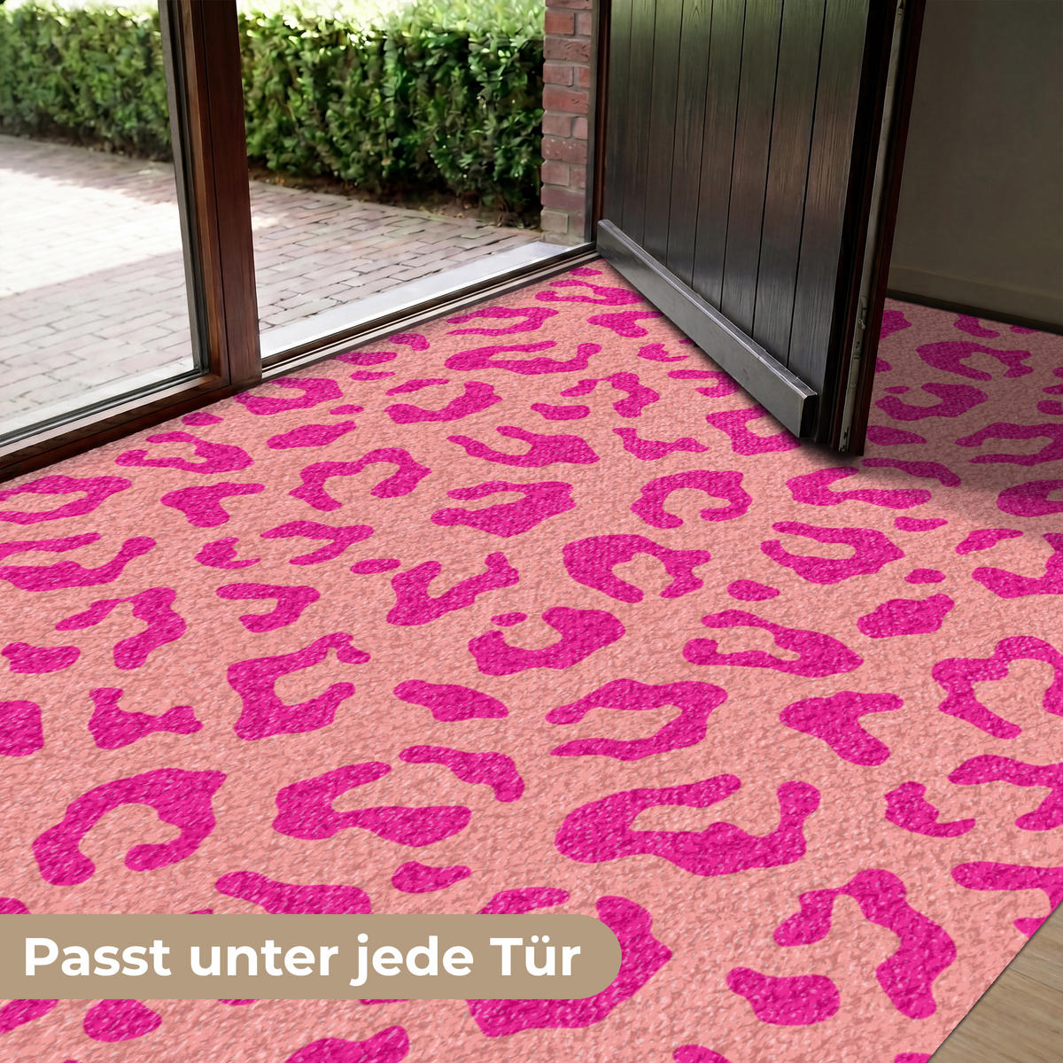 FUSSMATTE Pantherdruck - Rosa - Tierdruck - Minimalistisch Sauberlaufmatte 180x120 cm - Pink, Kunststoff (180/120cm) - MuchoWow