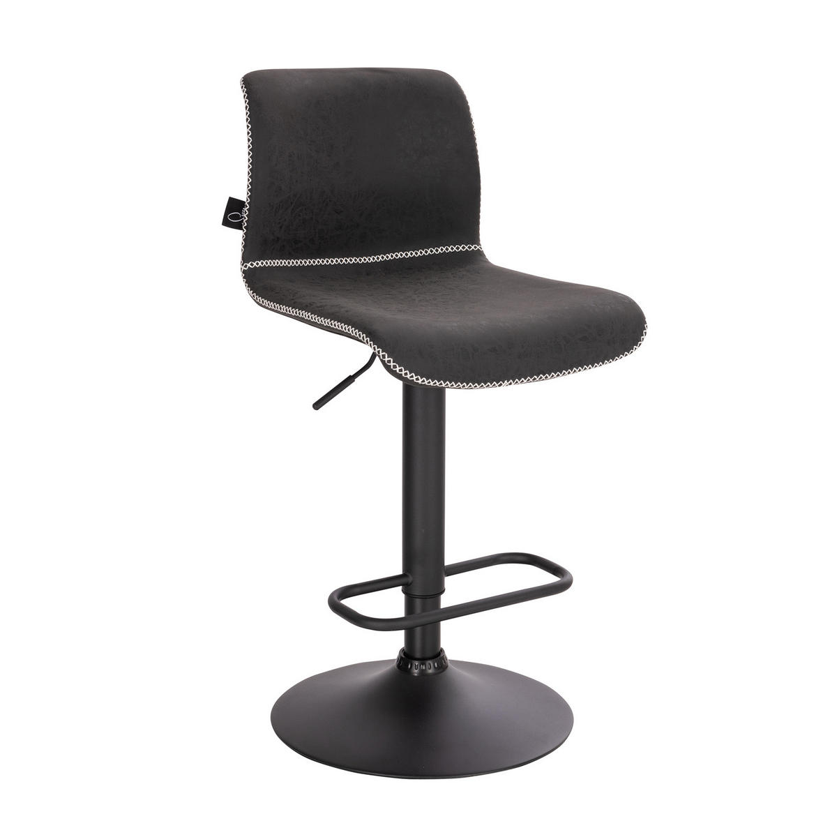 BARHOCKER ALFIE 2er Set Kunstleder Schwarz - Schwarz, Textil (40/107/48cm) - SVITA