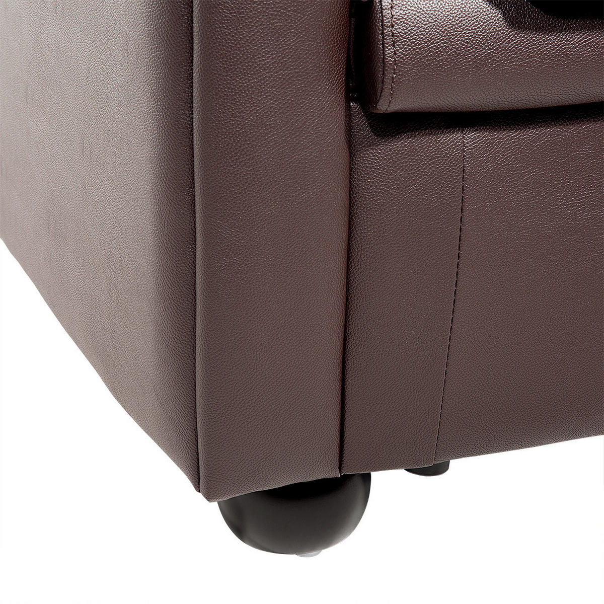 SESSEL Leder braun Chesterfield - Braun, Leder (108/70/77cm) - Beliani