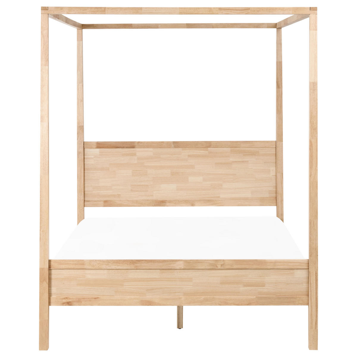 HIMMELBETT 160/200 cm Hellbraun Hauterives - Hellbraun, Holz (160/200cm) - Beliani