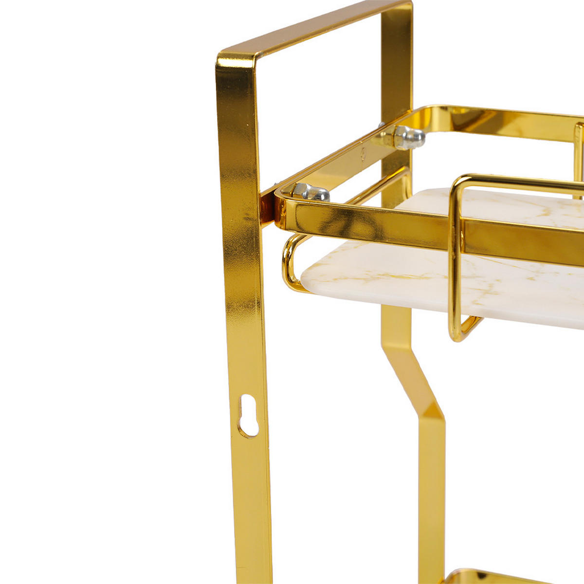 BADEZIMMERREGAL 3-Stufig Freistehend Wandmontage Metall Gold Platzsparend Leicht zu reinigen Flexible Nutzung 32,5 x 19 x 45 cm - Goldfarben, Metall (32.5/45/19cm) - Livingandhome