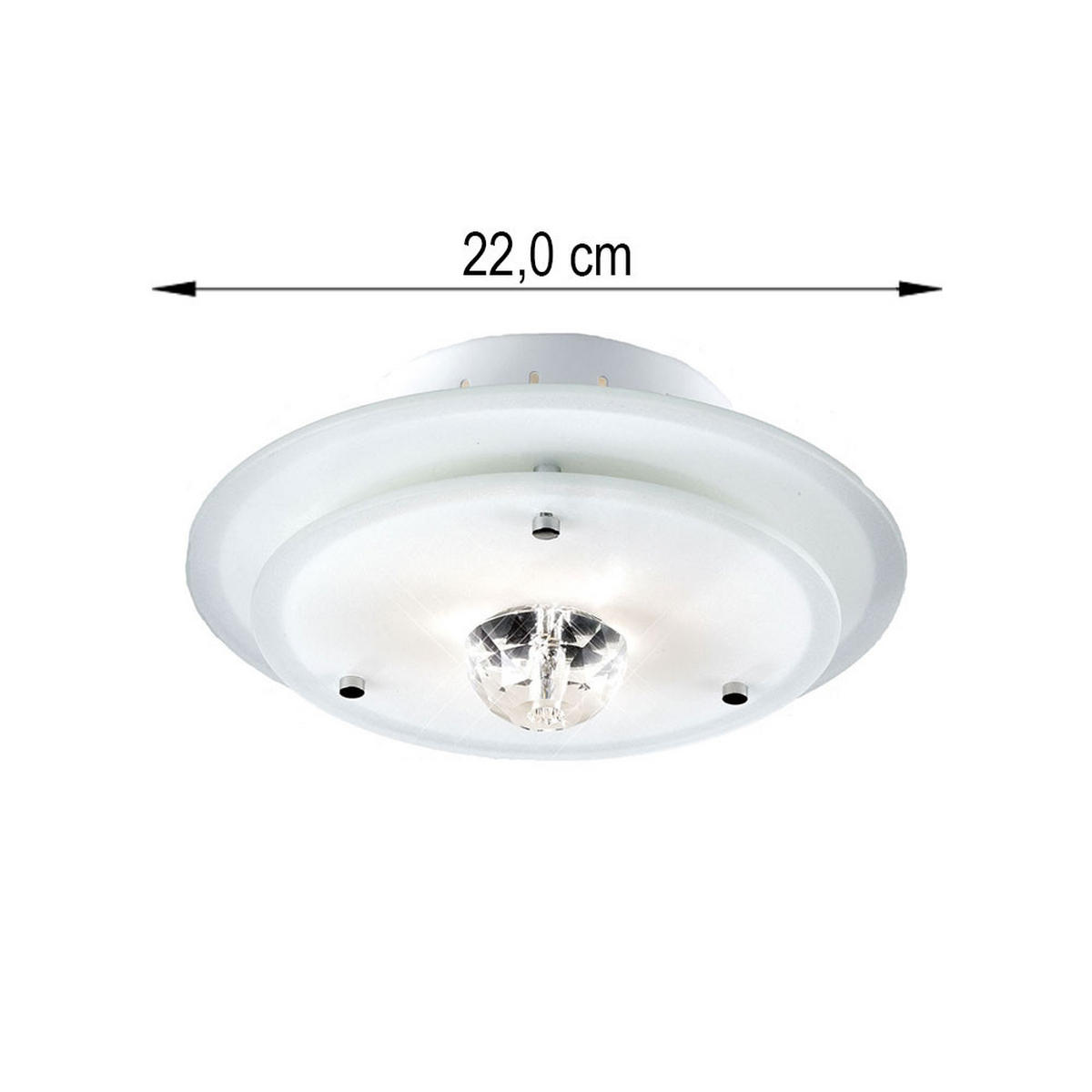 DECKENLEUCHTE Metall Glas Weiß - Weiß, Glas (22/22/12cm) - Esto