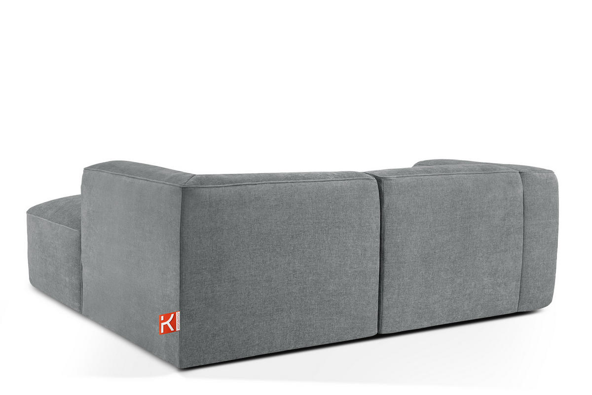 ECKSOFA RECHTS FUBBO, Grau - Grau, Holz/Holzwerkstoff (225/176cm) - KONSIMO®