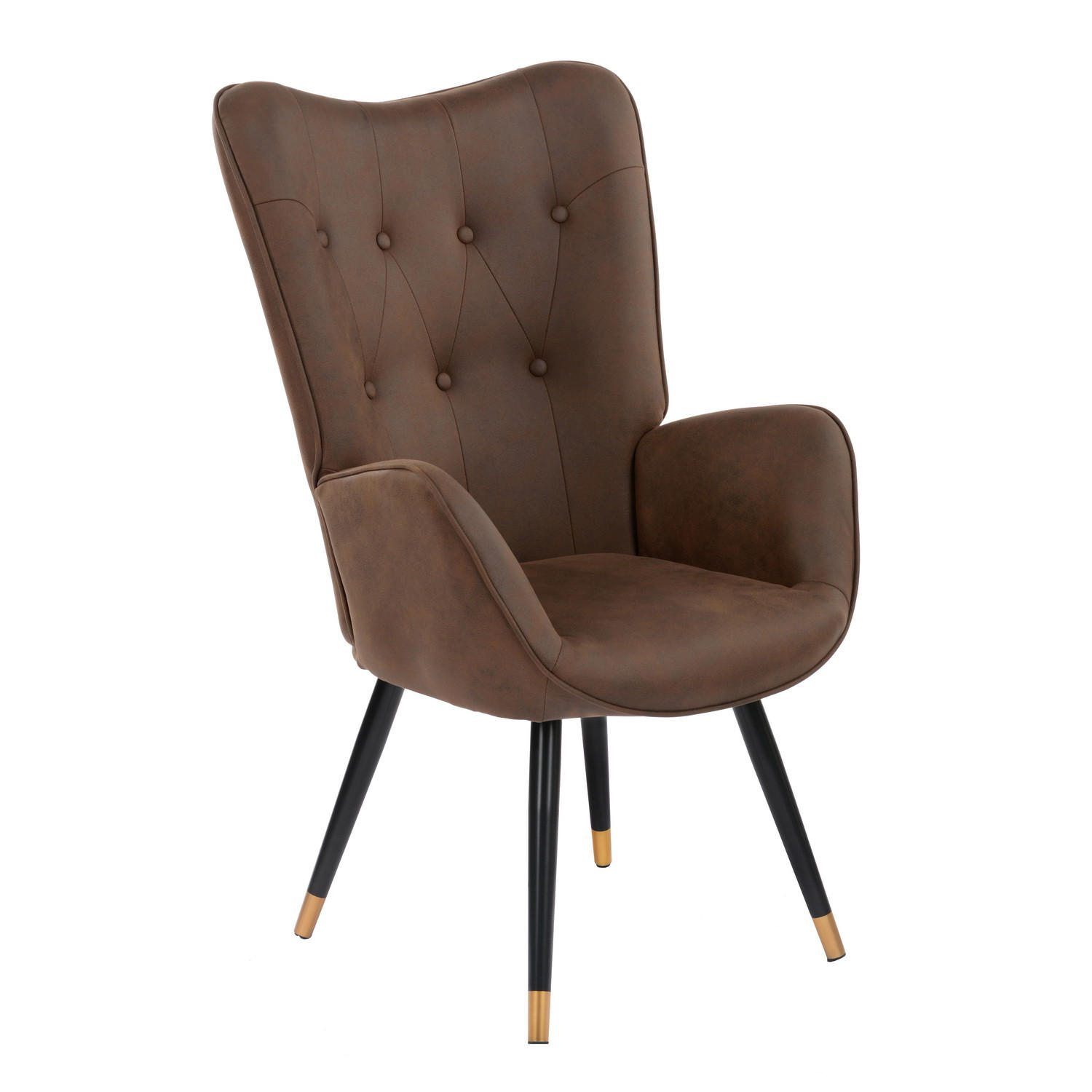 SESSEL Stoff, Beine aus Massivholz dunkelbraun - Dunkelbraun/Braun, Holz/Buchenholz (71/66/104cm) - Urban Meuble