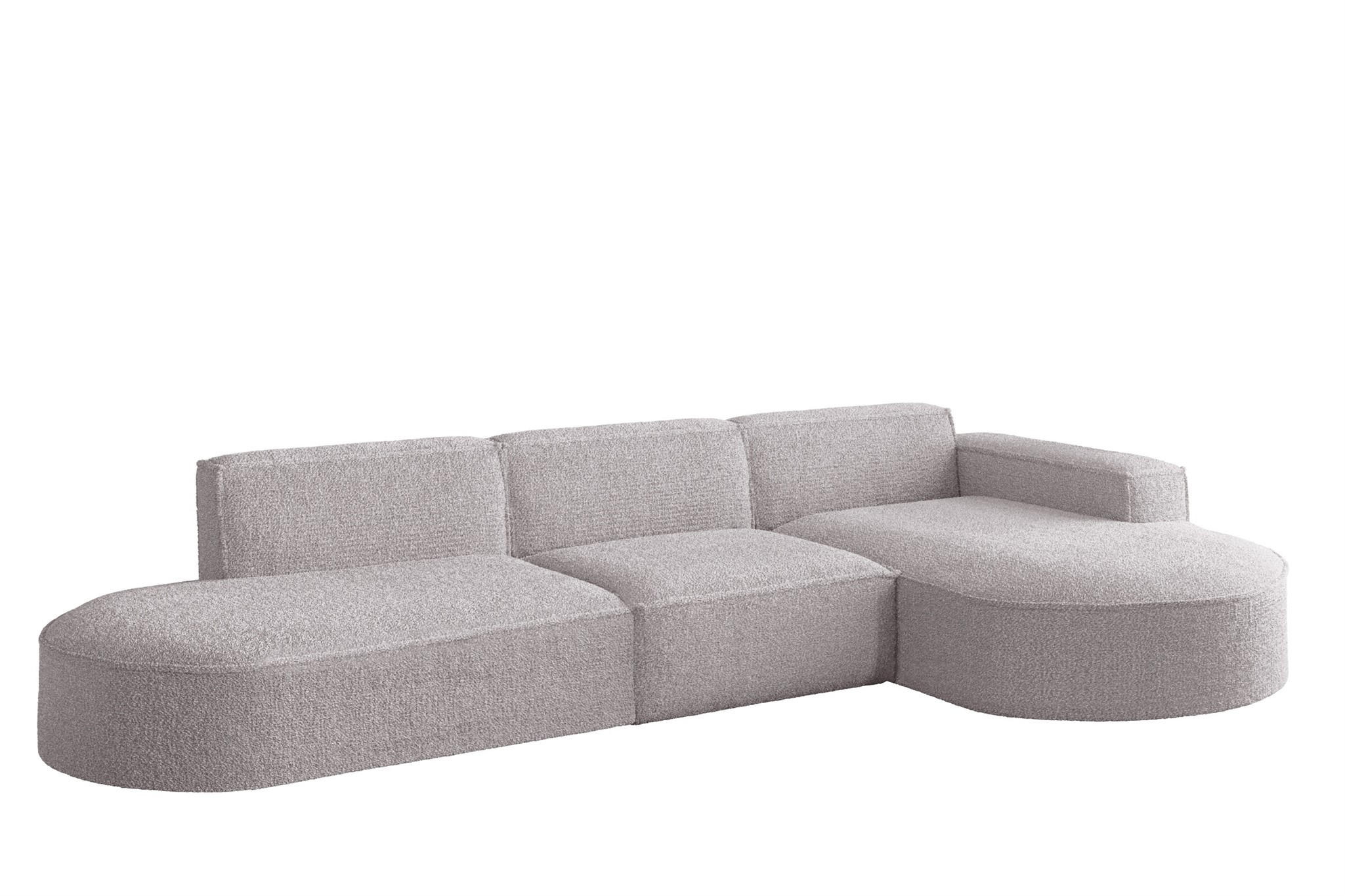 ECKSOFA Ottomane Palma Ascot Bukla - Rosa, Holzwerkstoff/Textil (296/165cm) - Fun Möbel