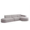ECKSOFA Ottomane Palma Ascot Bukla - Rosa, Holzwerkstoff/Textil (296/165cm) - Fun Möbel