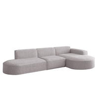 ECKSOFA Ottomane Palma Ascot Bukla - Rosa, Holzwerkstoff/Textil (296/165cm) - Fun Möbel