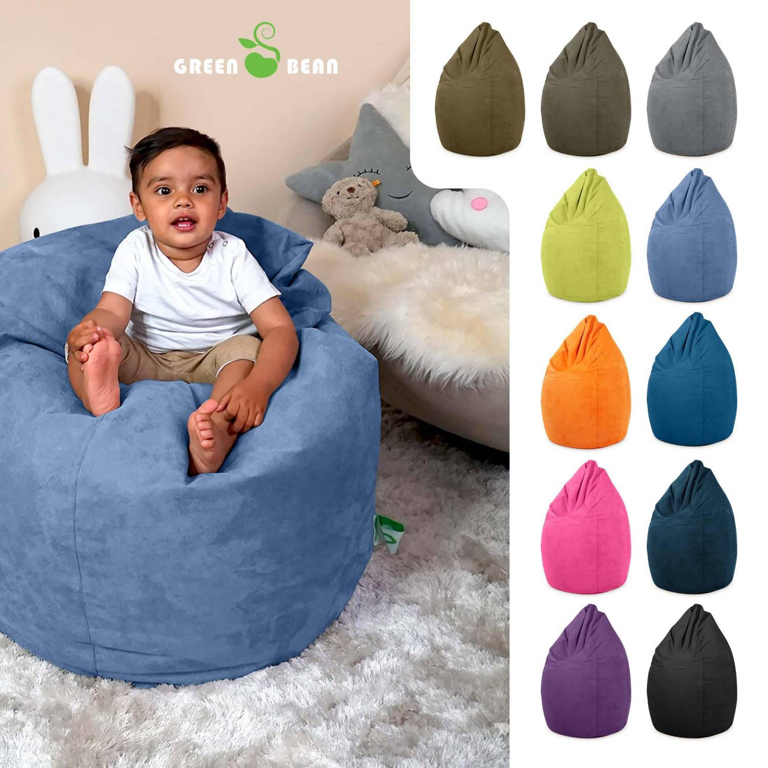 SITZSACK "Drop" 60x60x90cm - 220L - Hellblau, Textil (60/90/60cm) - Green Bean