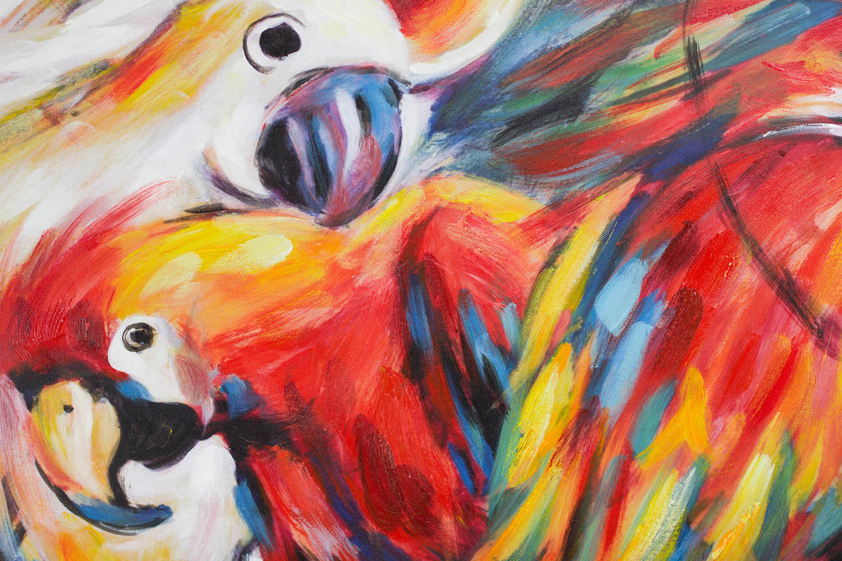 RUČNE MAĽOVANÝ AKRYLOVÝ OBRAZ 100/75 cm, viacfarebný, figurálny motív - viacfarebná, drevo/textil (100/75cm) - KUNSTLOFT