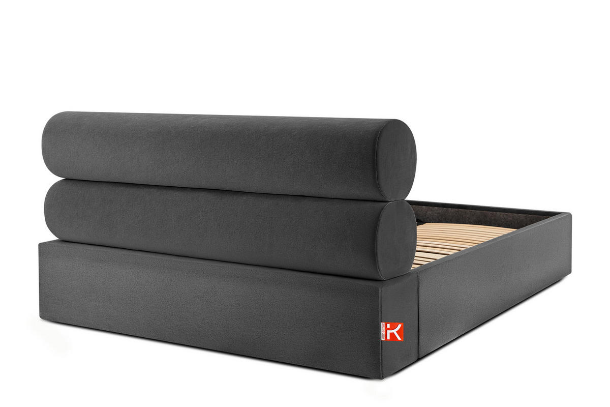 POLSTERBETT LUNEO - Anthrazit/Schwarz, Holz/Holzwerkstoff (162/204cm) - KONSIMO®