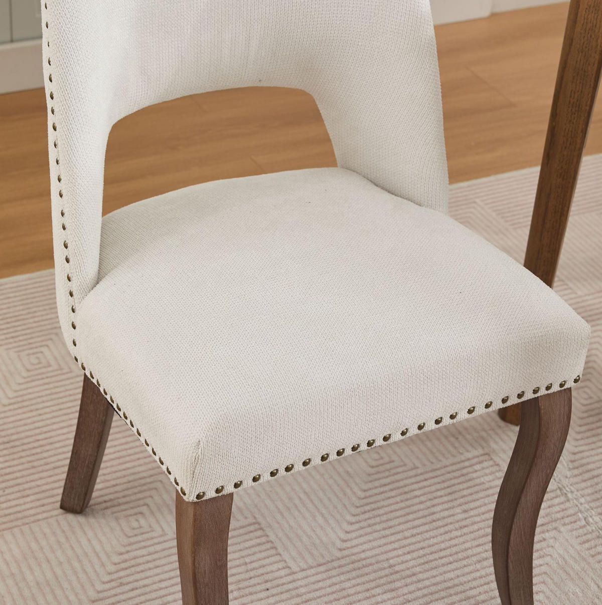ESSZIMMERSTUHL mit Polsterung Chenille Beige 2er-Set - Beige, Holz (51/82.5/58cm) - Meubliv
