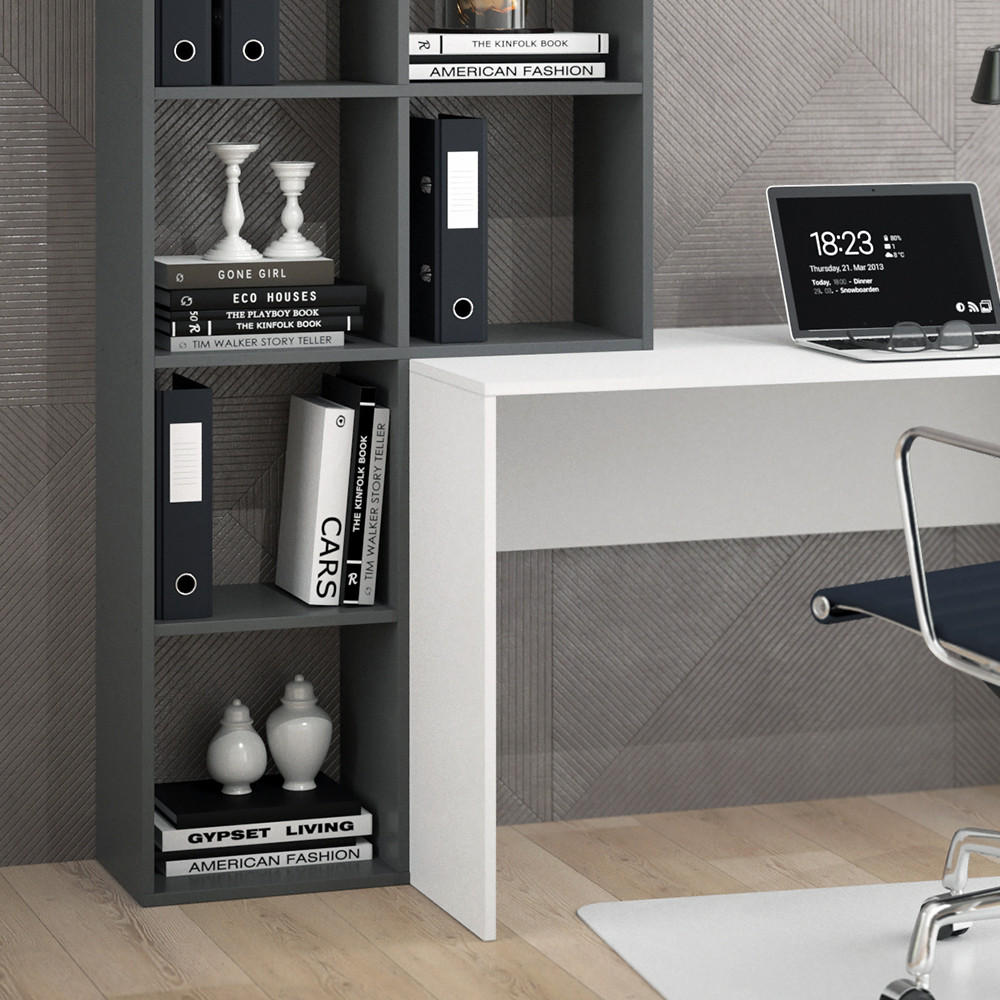 SCHREIBTISCH Mara Weiß/Anthrazit 166.8 x 59 cm - Anthrazit/Weiß, Holzwerkstoff (59/166.8/143cm) - Vicco