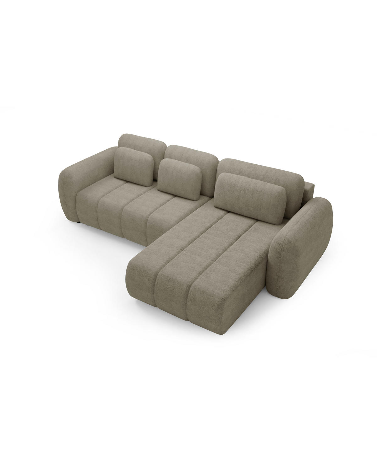 ECKSOFA mit Schlaffunktion Premium Beige - Beige/Schwarz, Holz/Holzwerkstoff (304/190cm) - Furnisell