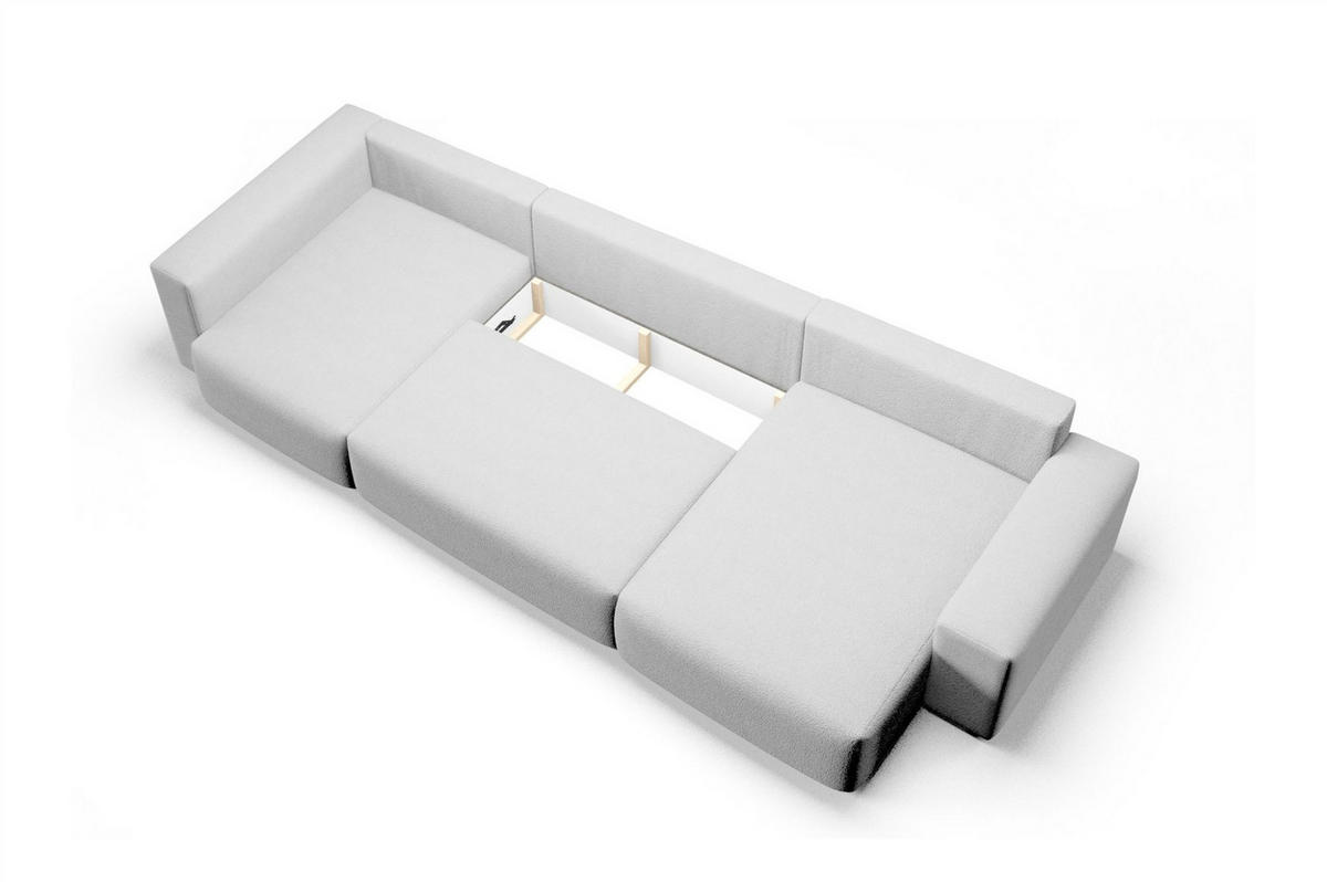 WOHNLANDSCHAFT Arona Xl - Gelb, Holzwerkstoff/Textil (397/70/148cm) - Fun Möbel