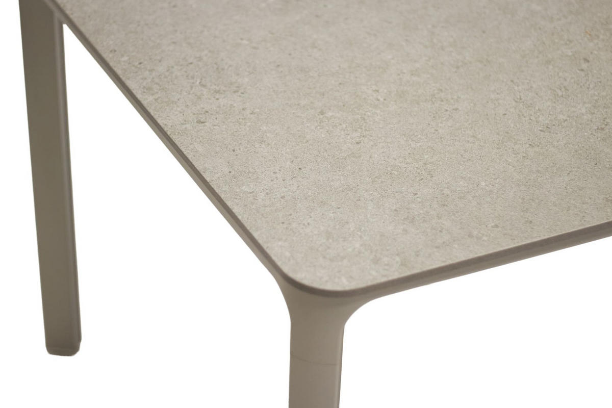 GARTENTISCH Pierre 180x90x75cm, Aluminium/Sintered Stone, Steingrau - Grau, Keramik (90/180/75cm) - dasmöbelwerk