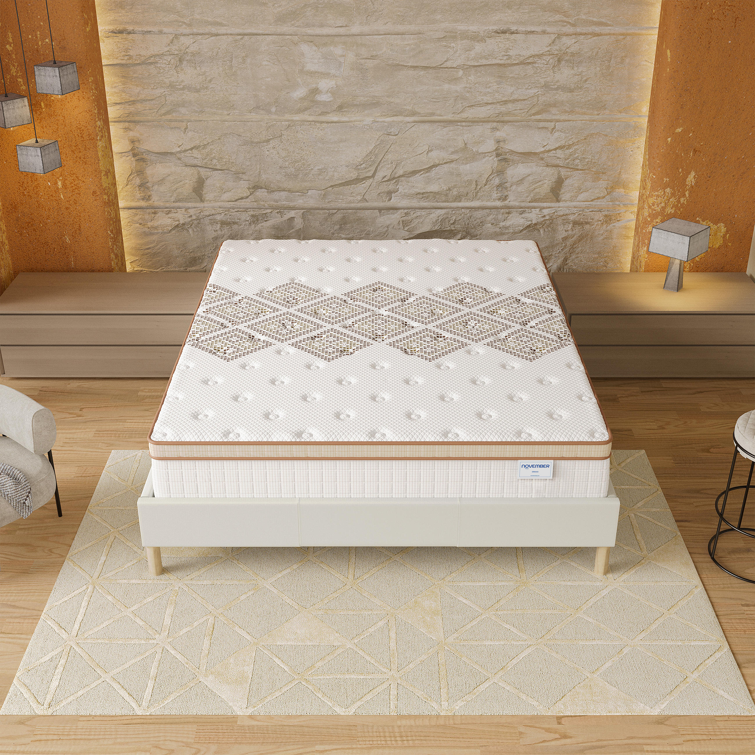 Thumbnail - November Sleep Bett, Weiß, Naturmaterialien, Pappel, H4, 5-Zonen, Höhe ca. 28 cm, 160x200 cm, Oeko-Tex®, Schlafzimmer, B...