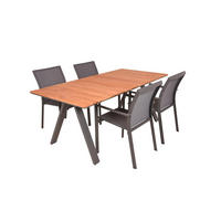 GARTEN-SITZGRUPPE Gesa 5-teilig Gartenmöbel-Set - Grau, Holz - DELUKE