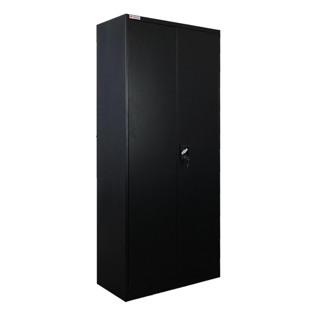 FLÜGELTÜRENSCHRANK Elephant komplett montiert 180x80x40cm 6 Fächern & Kleiderstange Schwarz - Schwarz, Metall (80/180/40cm) - PROREGAL