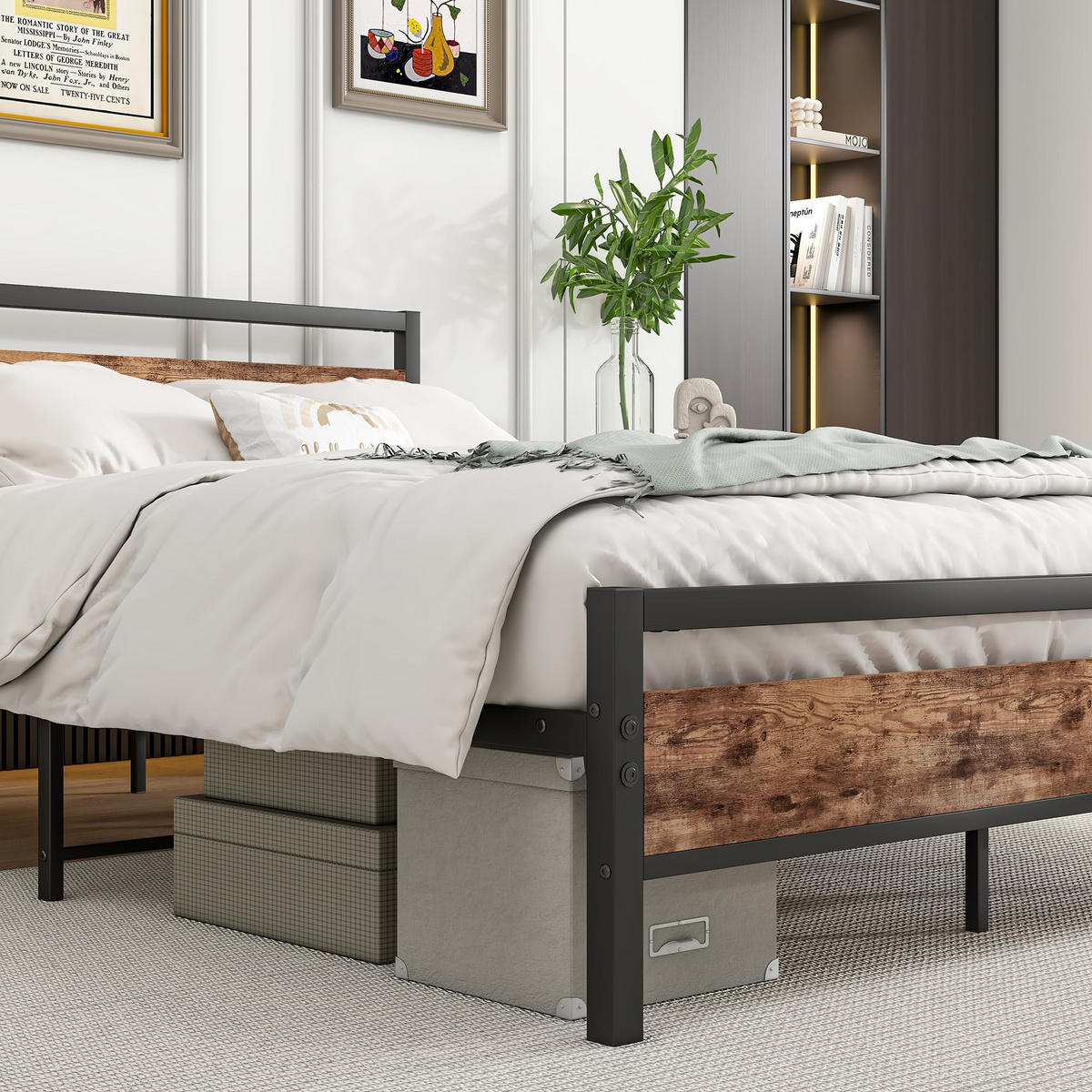 METALLBETT 140/200 cm DE-33024 mit Lattenrost und Stauraum Braun - Braun, Metall (140/200cm) - ComfortXL