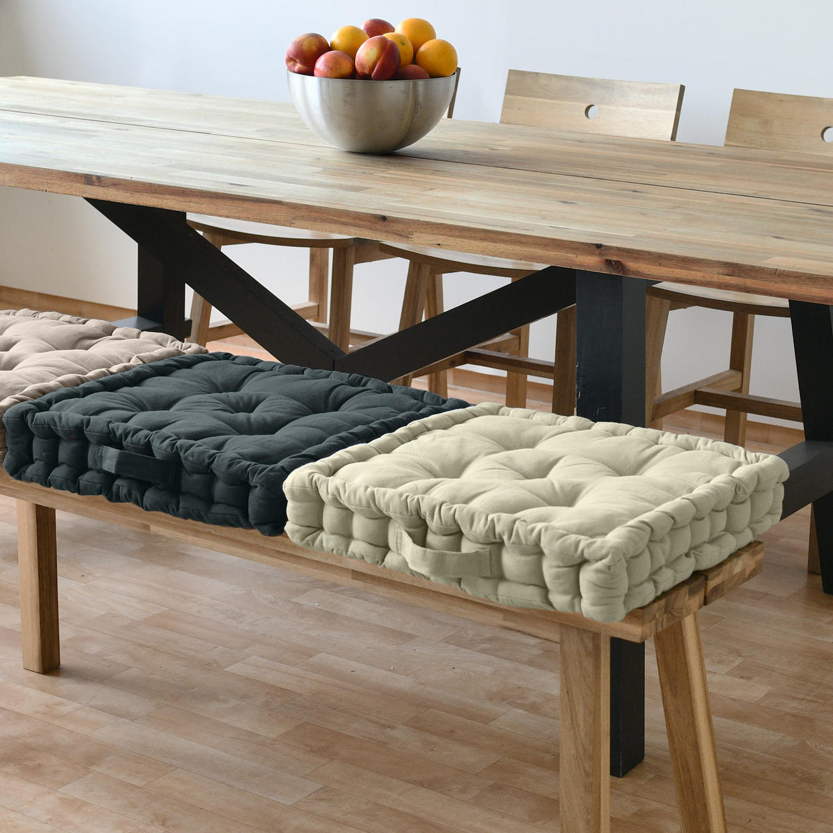 STUHLKISSEN Mila 50/50/10cm Anthrazit - Anthrazit, Textil (50/50/10cm) - Beautissu 