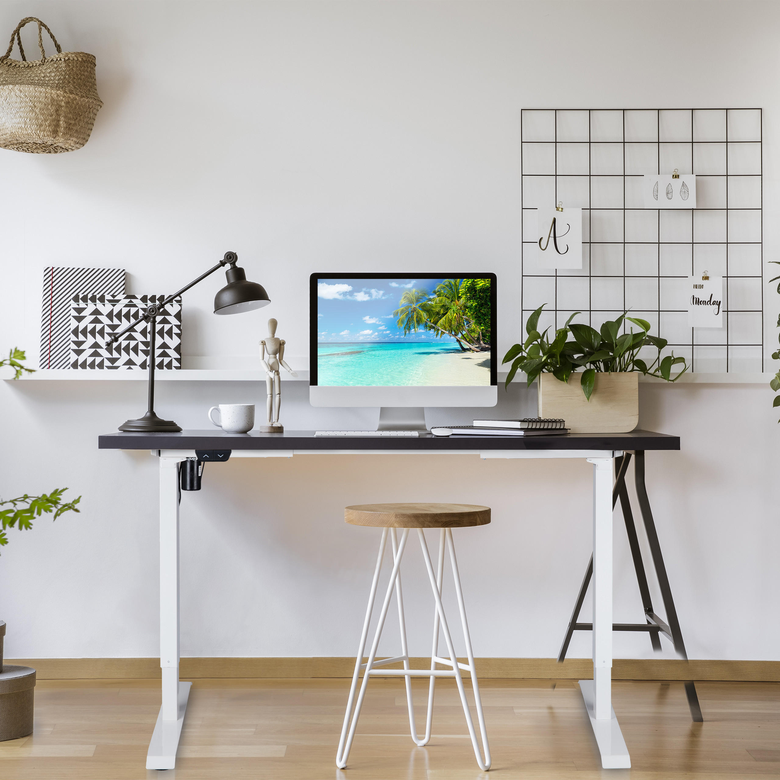 TISCHGESTELL - Weiß, Metall (65/86/71cm) - Relaxdays