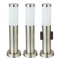 LED WEGELEUCHTE Silber Opal 3er Set - Silberfarben, Metall (7.6/7.6/45cm)