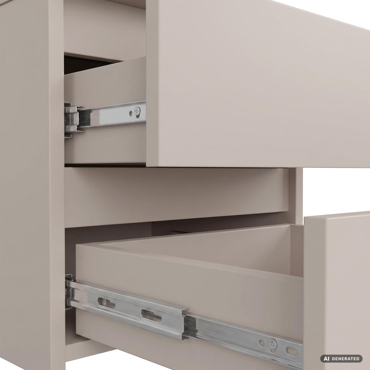 NACHTTISCH CL2 Kaschmir 40 cm 2 Schubladen Front Kaschmir B40xH40xT35 cm - Beige, Holzwerkstoff (40/40/35cm) - Akord