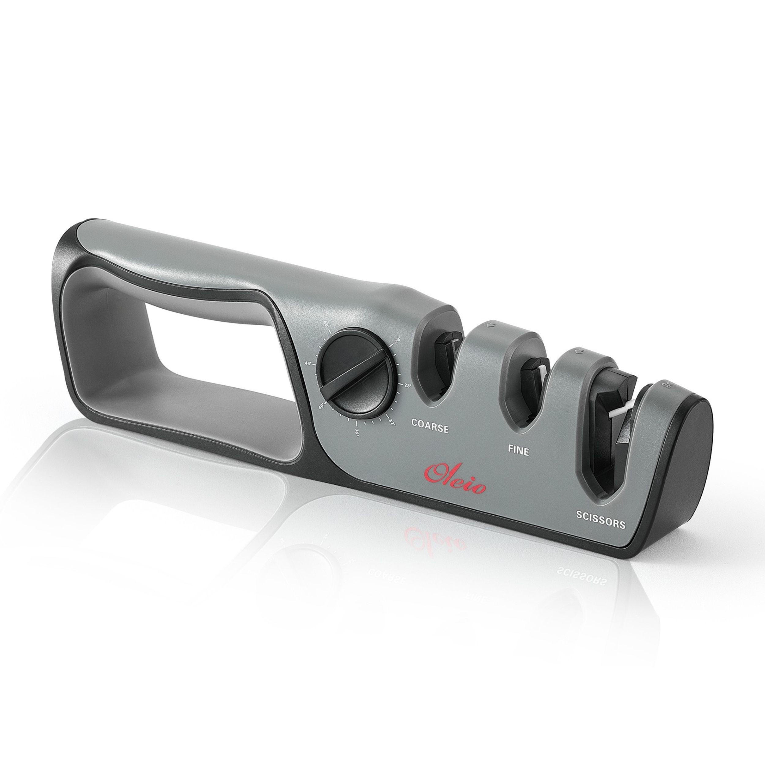 MESSERSCHÄRFER 2-STUFEN 12–24° - Grau, Keramik/Kunststoff - Oleio