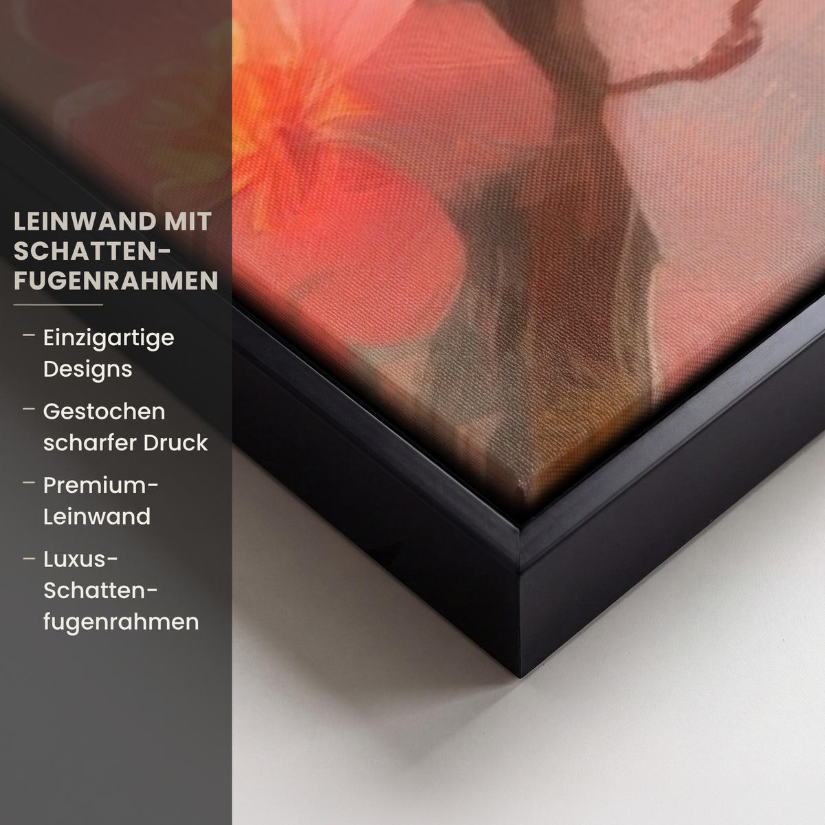 LEINWAND Bilder mit Rahmen - Rotkehlchen - Zierpflanze - Blütenzweig - 150x100 - Hellrosa, Textil (150/100cm) - MuchoWow