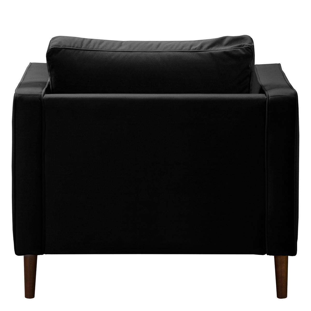 SESSEL - Samt - Dunkelbraun/Schwarz, Birkenholz/Textil (90/80/86cm) - home24