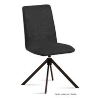 ESSZIMMERSTUHL drehbar (2er-Set) Deanne 47x92x60 Schwarz/Anthrazit - Anthrazit/Schwarz, Kunststoff (60/92/47cm) - 58aufmkessel