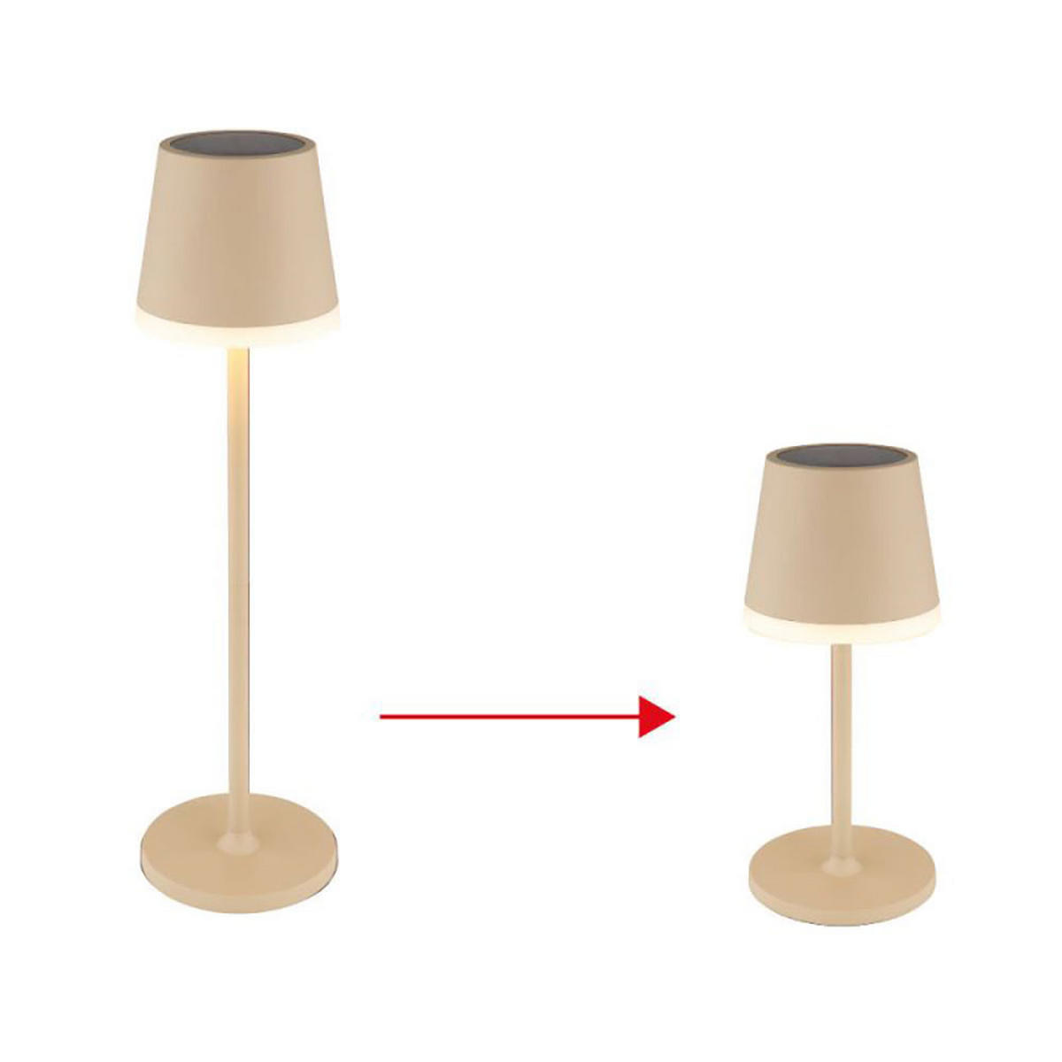 LED AUSSENLEUCHTE Metall Beige 2er Set - Beige, Metall (11/11/41cm) - Globo Lighting