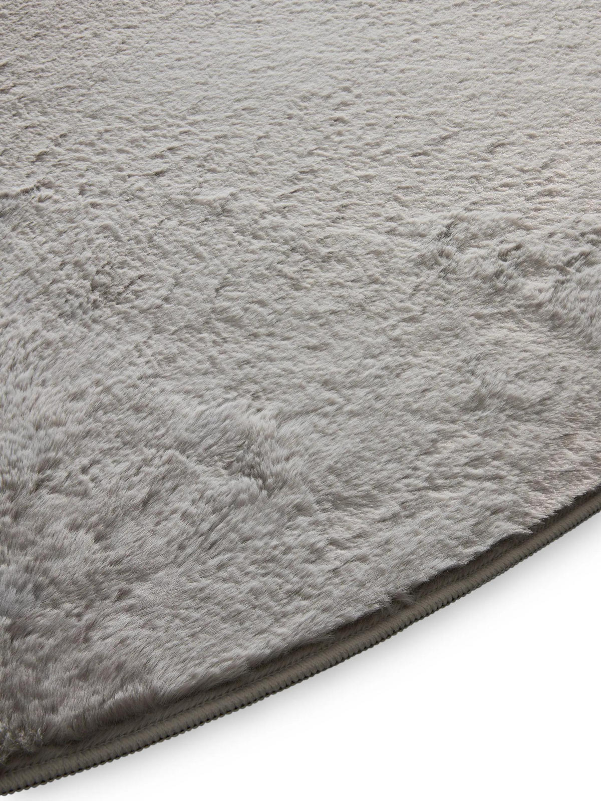 KUNSTFELLTEPPICH Furry Hellgrau ø 160 cm rund - Hellgrau, Kunststoff/Textil (160/160cm) - benuta