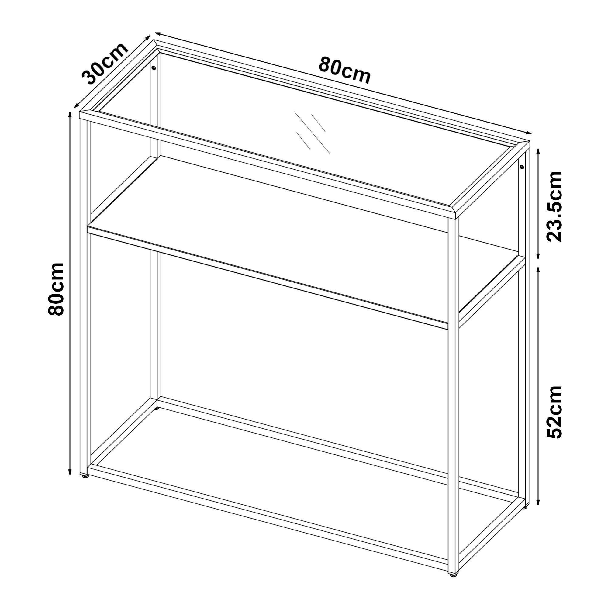 KONSOLENTISCH Kuhmo - Transparent/Weiß, Glas/Metall (30/80/80cm) - [en.casa]