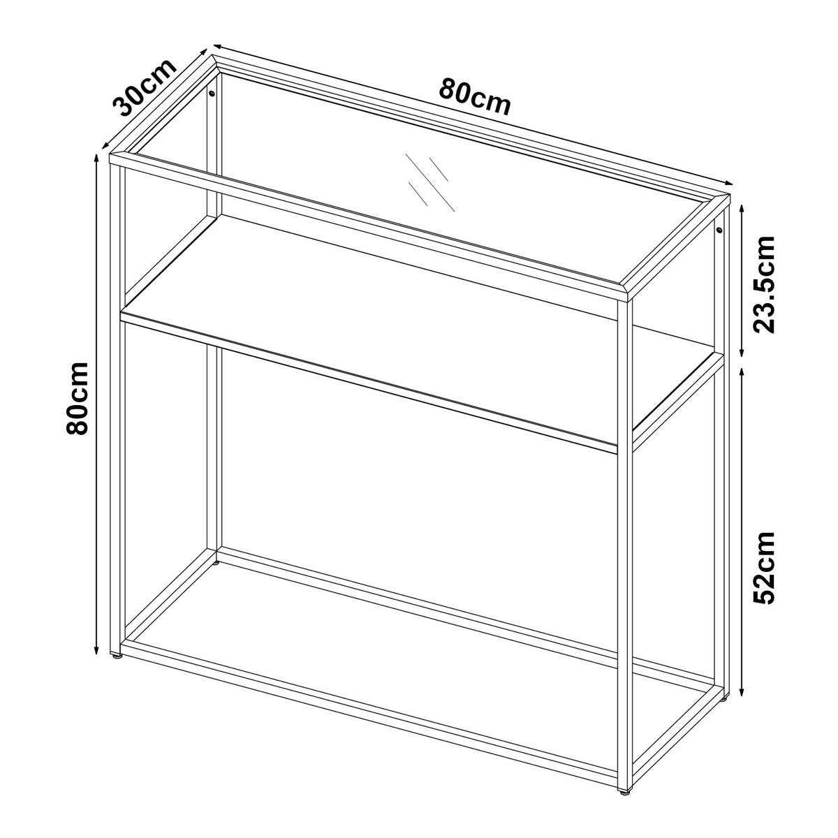 KONSOLENTISCH Kuhmo - Transparent/Weiß, Glas/Metall (30/80/80cm) - [en.casa]